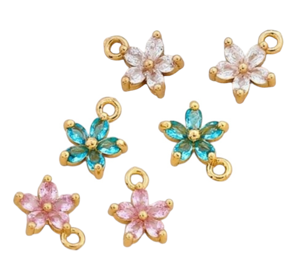 Charm Fiorellino Diamantato Colorato