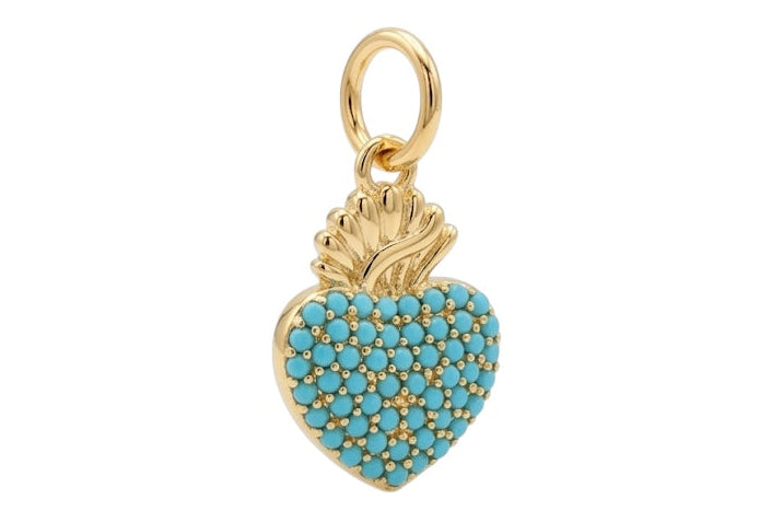 Charm Cuore Sacro Azzurro